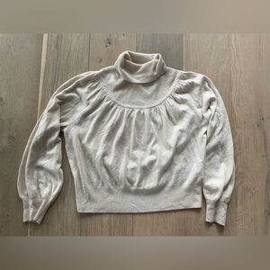 Madewell wool blend Shirred Balloon-Sleeve Turtleneck Sweater - size XL